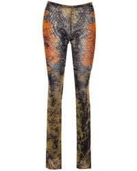 Jean Paul Gaultier - Pantaloni Elasticizzati Con Stampa Grafica E Svasati Dritti-Donna - Lyst