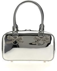 Self-Portrait - 'Metallic Leather Mini Tote' Handbag - Lyst