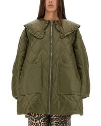 Ganni - Oversized Quilted Midi Jacket - Lyst