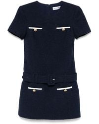 Self-Portrait - Mini Abito Bouclé Blu - Lyst