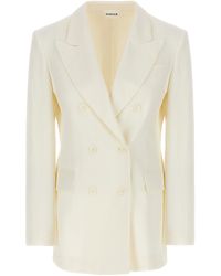 P.A.R.O.S.H. - Double-Breasted Blazer Blazer And Suits Bianco - Lyst