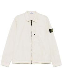 Stone Island - Logo Organic Cotton Overshirt - Lyst