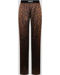 Tom Ford - Reflected Leopard Print Silk Satin Signature Pj Pants - Lyst