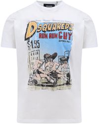 DSquared² - Printed T Shirt Bianco - Lyst