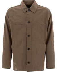 Vince - Cotton And Linen Utility Jacket - Lyst