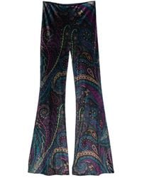 Etro - Paisley-Print Flared Viscose Trousers - Lyst