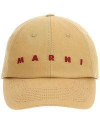 Marni - Logo Embroidery Cap Cappelli Beige - Lyst