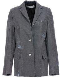 JW Anderson - Used Sequin Denim Blazer Jacket Giacche Blu - Lyst