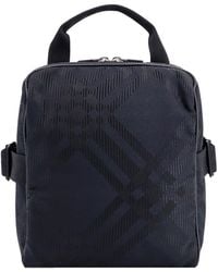 Burberry - Nylon Shoulder Handbag With Check Motif - Lyst