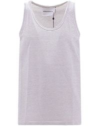 Amaranto - Cotton Tank Top With Striped Pattern - Lyst