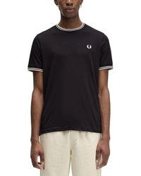 Fred Perry - Double Stripe T-Shirt-Uomo - Lyst