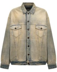 Balenciaga - Oversized Denim Jacket Giacche Celeste - Lyst