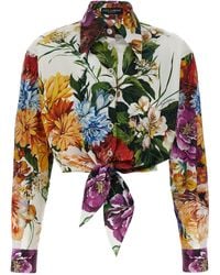 Dolce & Gabbana - Floral Crop Shirt - Lyst