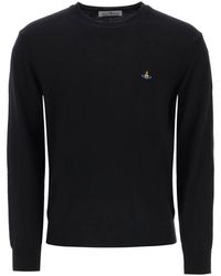 Vivienne Westwood - Orb Embroidered Crew Neck Sweater - Lyst