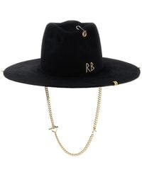 Ruslan Baginskiy - Chain Strap Fedora Cappelli Nero-Donna - Lyst