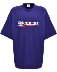 Vetements - Campaign Logo T Shirt Blu - Lyst