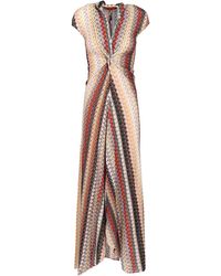 Missoni - Long Dress With Neckline And Knot - Lyst