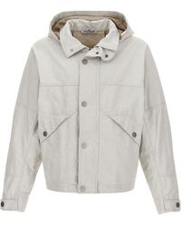 Stone Island - 'Raw Plated Linen S.I. Marina' Jacket - Lyst