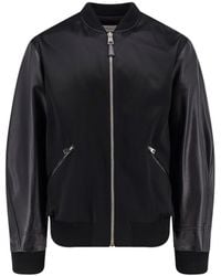 Givenchy - Cotton And Nylon Jacket With Leather Sleeves - Lyst