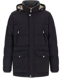 Brunello Cucinelli - Knit Insert Down Jacket Puffer Jackets - Lyst