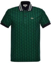 Lacoste - Jacquard Shirt Polo Verde - Lyst