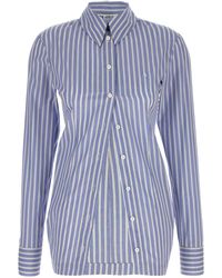 The Attico - Striped Cotton Shirt With Classic Collar - Lyst