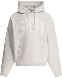 Stussy - Stu Applique Hood Sweatshirts Beige - Lyst