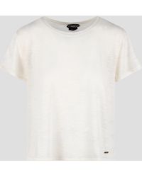Tom Ford - Slub Cotton Jersey Crewneck T-shirt - Lyst