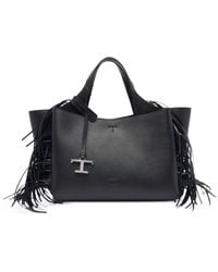 Tod's - T Timeless Mini Leather Tote Bag - Lyst