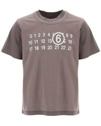 MM6 by Maison Martin Margiela - T Shirt Effetto Stratificato Con Stampa Numeric Signature - Lyst