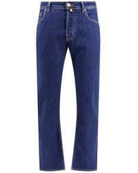 Jacob Cohen - Jeans slim in cotone con patch logo posteriore - Lyst