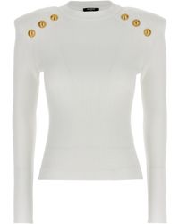 Balmain - Logo Button Sweater - Lyst