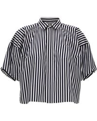 Sacai - Striped Poplin Shirt - Lyst