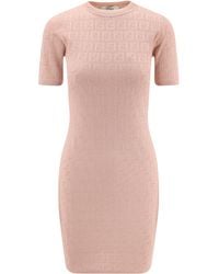 Fendi - Ff Cotton And Viscose Dress-Donna - Lyst