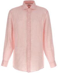Brunello Cucinelli - Linen Shirt Camicie Rosa - Lyst