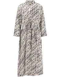 Tory Burch - Silk Dress With Pixelated Logo Print-Donna - Lyst