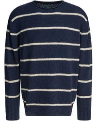 Beams Plus - Striped Crewneck Sweater Knitwear Blue - Lyst