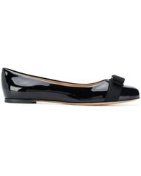 Ferragamo - Varina Patent Leather Ballet Flats - Lyst