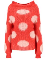 Marni - Jacquard-knit Sweater With Polka Dot Motif - Lyst
