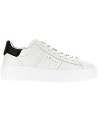 Hogan - H-Stripes Sneakers Bianco/Nero-Uomo - Lyst