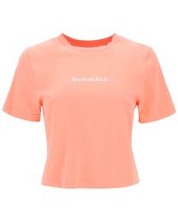 Sporty & Rich - T Shirt Cropped 'Drink More Water' - Lyst