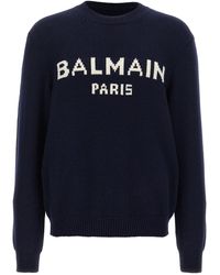 Balmain - Logo Wool Sweater - Lyst