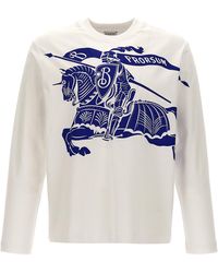 Burberry - Printed T Shirt Bianco - Lyst