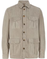 Brunello Cucinelli - Suede Saharan Jacket - Lyst