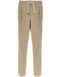 Brunello Cucinelli - Linen Blend Trousers Pantaloni Beige - Lyst