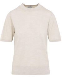 Burberry - Nutmeg Wool T-Shirt-Donna - Lyst