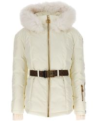 Balmain - Belted Hooded Faux Fur And Jacquard-trimmed Shell Ski Jacket - Lyst
