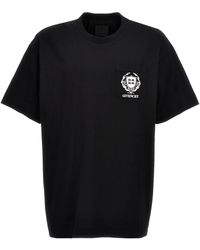 Givenchy - Logo Embroidery T Shirt Nero - Lyst