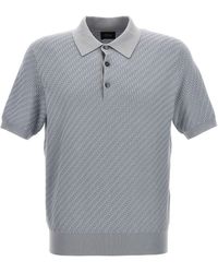 Brioni - Woven Knit Shirt Polo Celeste - Lyst