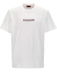 Missoni - Logo Embroidery T Shirt Bianco - Lyst